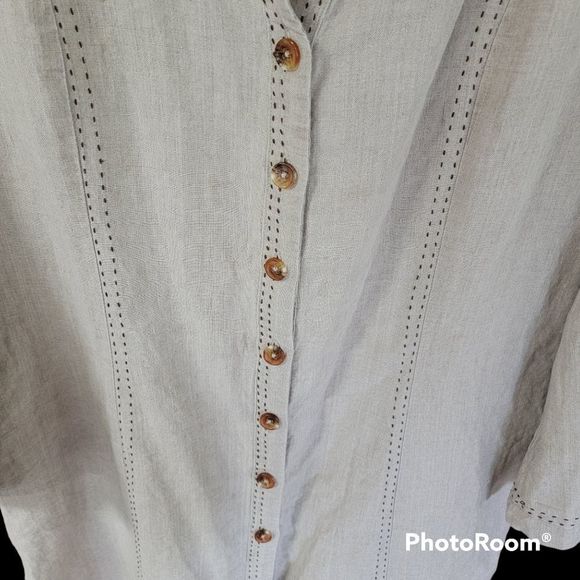 E-col-o-gie 100% Linen Button Down Top - Picture 8 of 15